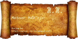 Metner Móric névjegykártya